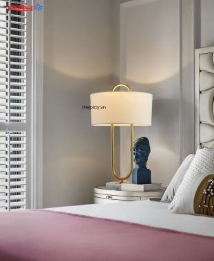 Đèn bàn phòng ngủ chao vải đơn giản